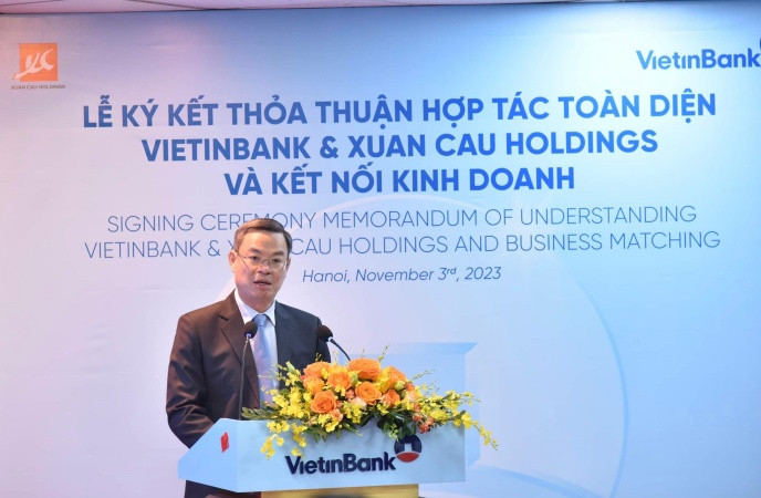 Ông Trần Minh Bình - Chủ tịch HĐQT VietinBank phát biểu tại buổi lễ Ông Trần Minh Bình - Chủ tịch HĐQT VietinBank phát biểu tại buổi lễ