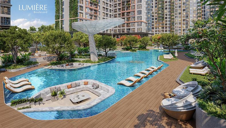 Hồ bơi phi thuyền vượt chuẩn Olympic mang đến chuẩn sống quốc tại LUMIÈRE Boulevard Hồ bơi phi thuyền vượt chuẩn Olympic mang đến chuẩn sống quốc tại LUMIÈRE Boulevard
