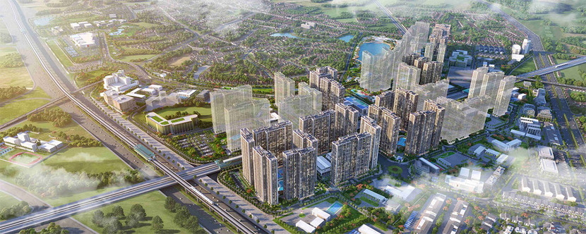 Grand Sapphire 2, Vinhomes Smart City nằm trong phân khu có mật độ xây dựng thấp, ⅔ diện tích là cây xanh, hồ nước, giúp cư dân có được cuộc sống xanh, an lành ngay giữa Hà Nội sầm uất.