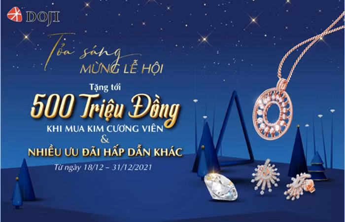 DOJI ưu đãi lên tới 500 triệu đồng khi mua kim cương viên