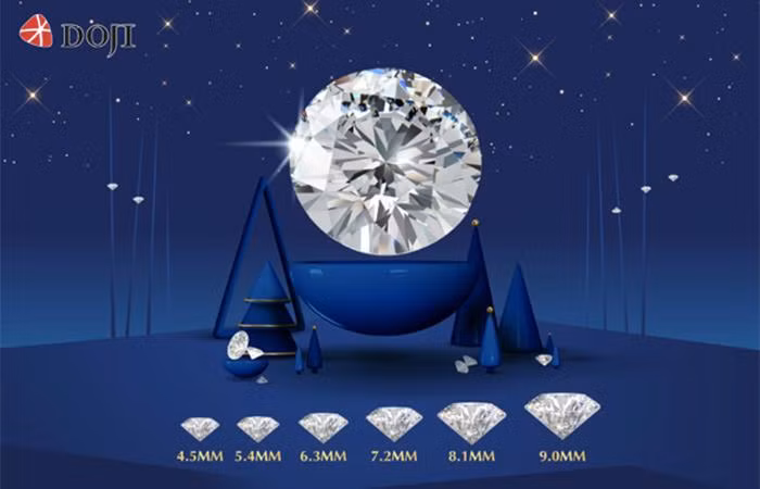 Những sản phẩm kim cương viên đặc biệt của DOJI với tổng nút bằng 9