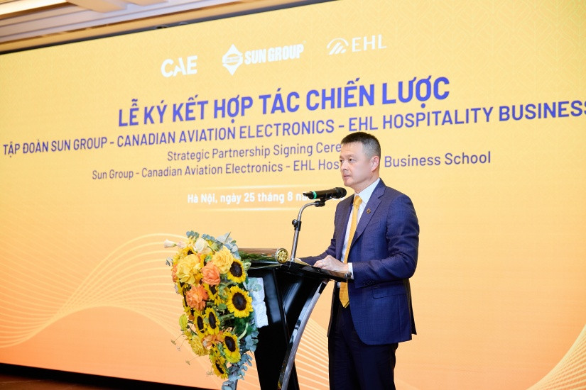 Đại diện Tập đoàn Sun Group nhấn mạnh các học viện sẽ trở thành hình mẫu đào tạo ngành dịch vụ - du lịch - hàng không chuẩn quốc tế tại Việt Nam