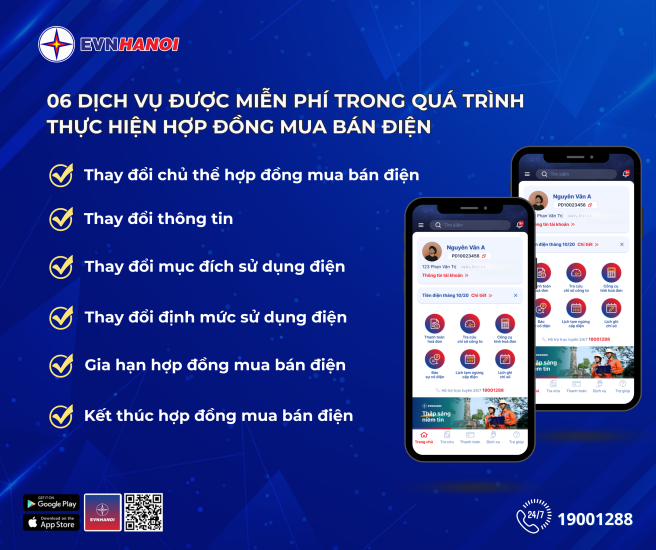 6 dịch vụ được miễn phí trong quá trình thực hiện hợp đồng mua bán điện