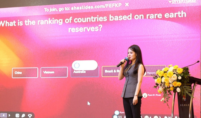 Bà Lê Hàn Tuệ Lâm, Giám đốc Điều hành Quỹ VinVentures - Tập đoàn Vingroup phát biểu tại sự kiện Venture Forum 2025