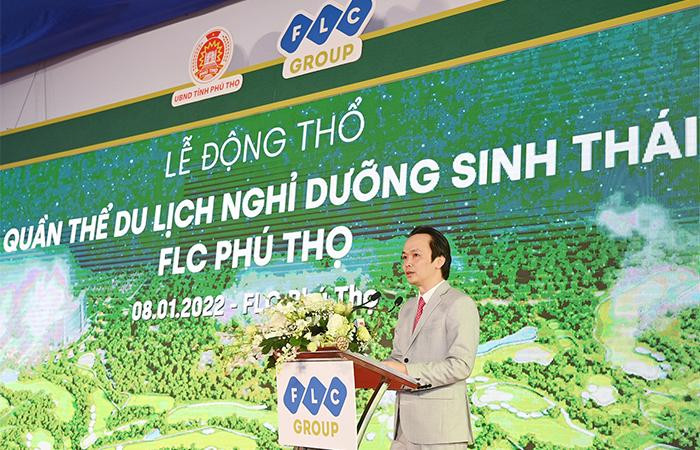 Ông Trịnh Văn Quyết - Chủ tịch HĐQT Tập đoàn FLC phát biểu trong buổi lễ