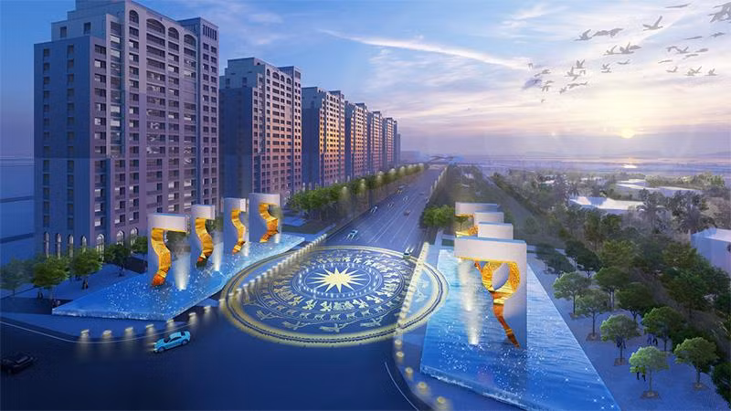 Dự án khu đô thị phức hợp Sun Grand Boulevard nằm ngay bên trục đại lộ trung tâm của thành phố biển Sầm Sơn.