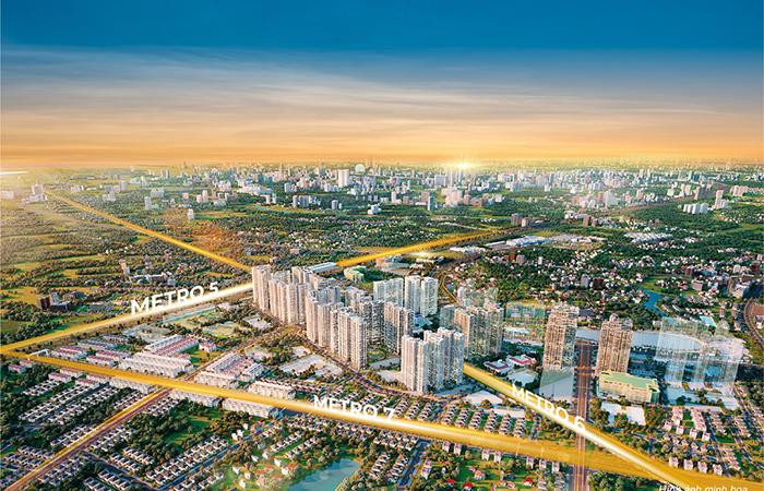 The Metrolines nắm giữ lợi thế là vị trí đắc địa tại “giao lộ vàng” 3 tuyến metro trọng yếu 5, 6, 7