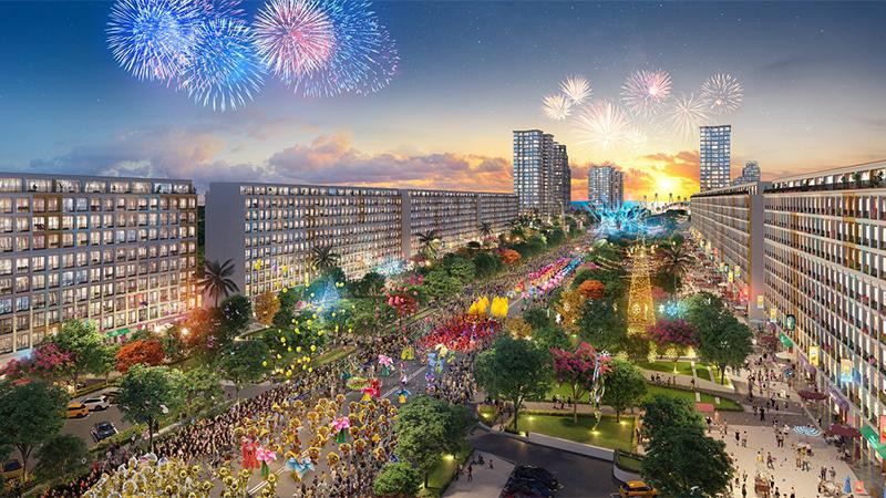 Trục đại lộ trung tâm trong đại đô thị Sun Grand Boulevard được kỳ vọng sẽ góp phần nâng tầm du lịch phố biển Sầm Sơn.