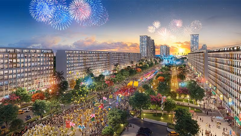 Trục đại lộ trung tâm trong đại đô thị Sun Grand Boulevard được kỳ vọng sẽ góp phần nâng tầm du lịch phố biển Sầm Sơn.