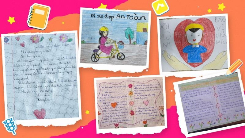 Những bức thư tay và tranh vẽ dành tặng “người đồng hành” được các em gửi gắm tình cảm Những bức thư tay và tranh vẽ dành tặng “người đồng hành” được các em gửi gắm tình cảm