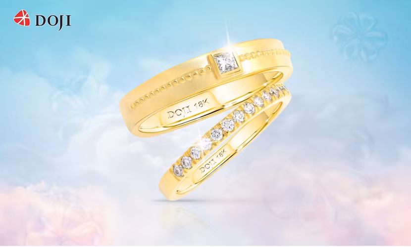 Trọng lượng vàng linh hoạt từ 14K - 18K mang đến nhiều lựa chọn cho các cặp đôi