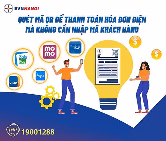 Thanh toán tiền điện với mã QR Thanh toán tiền điện với mã QR