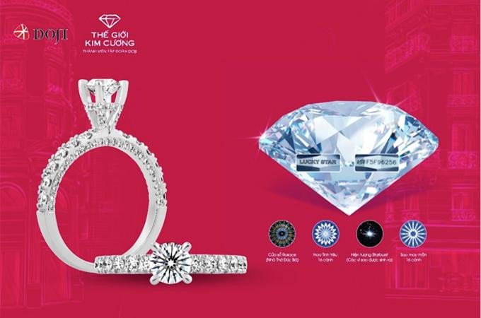 Kim cương viên Lucky Star đáp ứng các tiêu chuẩn 4C cao cấp nhất.