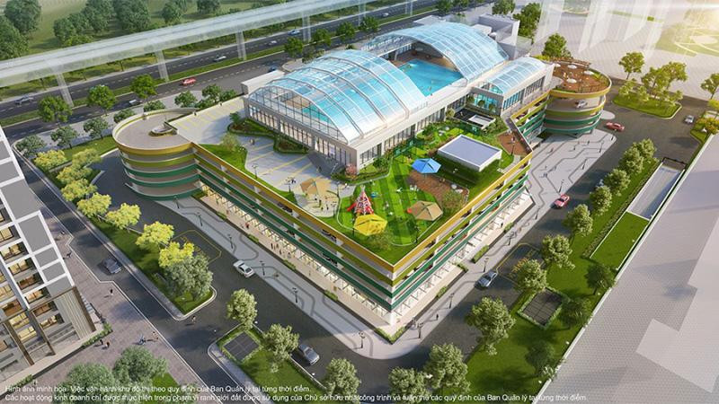 Tổ hợp thương mại dịch vụ 5 tầng, nổi bật với hồ bơi 4 mùa mái kính đem đến trải nghiệm đẳng cấp cho cư dân