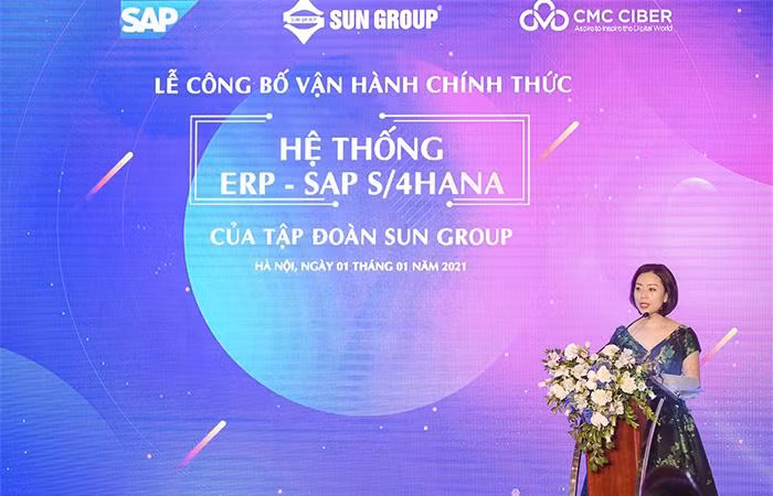 Đại diện Tập đoàn Sun Group phát biểu tại sự kiện