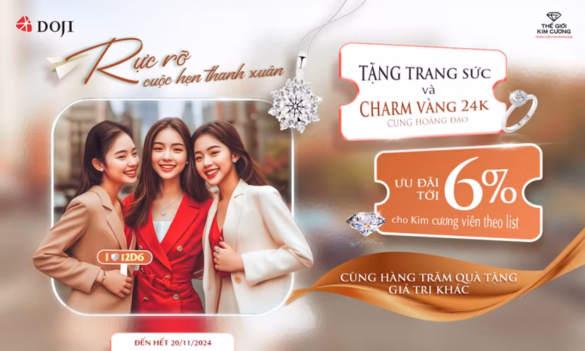 DOJI và Thế Giới Kim Cương tung ưu đãi đặc biệt nhân ngày Nhà giáo Việt Nam 20/11