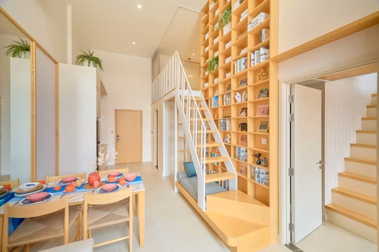 Bên trong một căn hộ mẫu 55m2 của dự án. Ảnh Ánh Dương