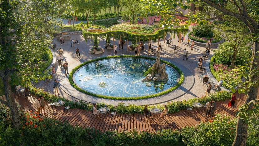 Vườn Phúc Ninh - một trong 6 “mảnh ghép” của khu vườn Hạnh Phúc. Ảnh: Sun Property.