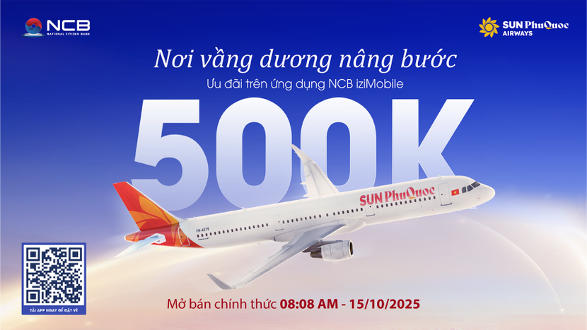 Khách hàng được giảm ngay 20% khi đặt vé máy bay Sun PhuQuoc Airways NCB iziMobile