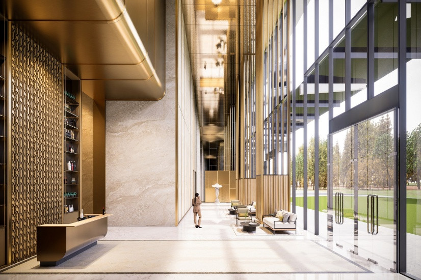 Sảnh đón của Sun Feliza Suites cao tới 14m – gấp 4 lần chiều cao các căn hộ thông thường. Ảnh: Sun Property.