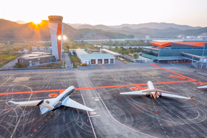 Sân bay quốc tế Vân Đồn tại Quảng Ninh do Sun Group đầu tư xây dựng.