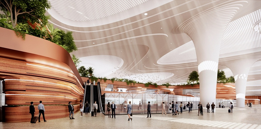 Mô hình nhà ga hành khách hiện đại hàng đầu thế giới. Ảnh: Sun Group