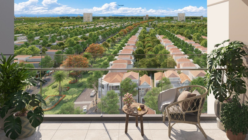 Cora Tower mở ra tầm nhìn rộng mở, kết nối thiên nhiên. (Ảnh phối cảnh: Sun Property)