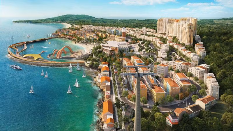 Toàn cảnh “thị trấn Địa Trung Hải” bên bờ biển Nam Phú Quốc (Ảnh phối cảnh minh họa)