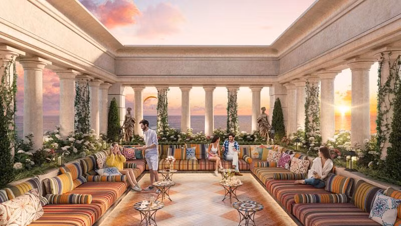 Không gian cafe tầng mái tại tháp căn hộ The Sea (Ảnh phối cảnh minh họa)