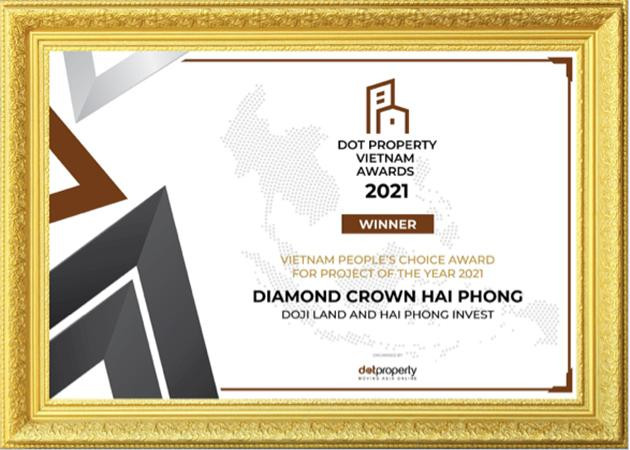 Diamond Crown Hải Phòng đạt giải Dự án của năm do nhà đầu tư bình chọn Vietnam People’s Choice Award for Project of the Year 2021