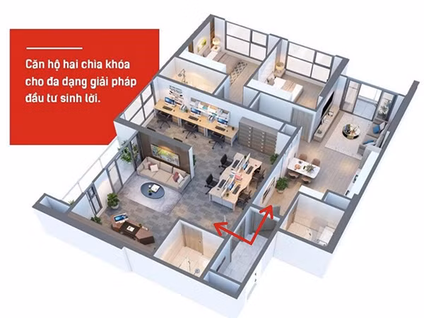 Căn hộ hai chìa khóa Dual Key với hai lối đi riêng biệt