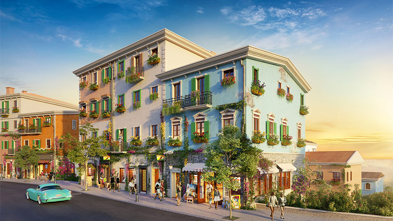 Thiết kế phóng khoáng của shophouse Địa Trung Hải