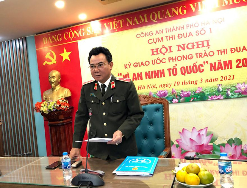 Thiếu tướng Nguyễn Anh Tuấn - Phó Giám đốc CATP phát biểu chỉ đạo hội nghị