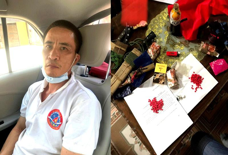 Đối tượng Vinh cùng tang vật Đối tượng Vinh cùng tang vật