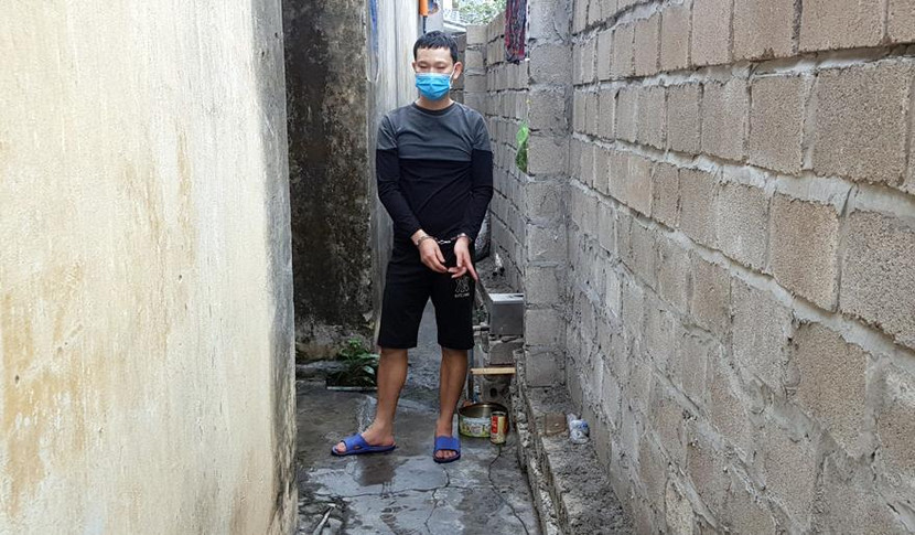 Bùi Văn Hiền tại hiện trường vụ án