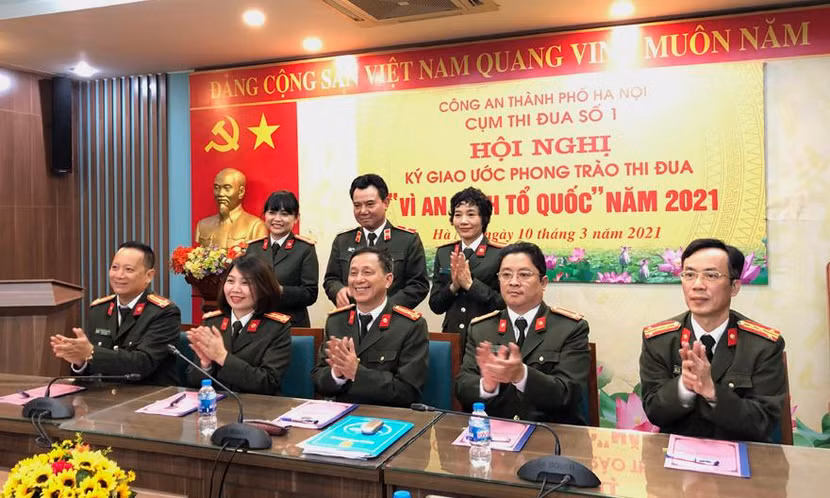 Các đơn vị trong Cụm thi đua số1 CATP ký giao ước phong trào thi đua "Vì An ninh Tổ quốc" năm 2021