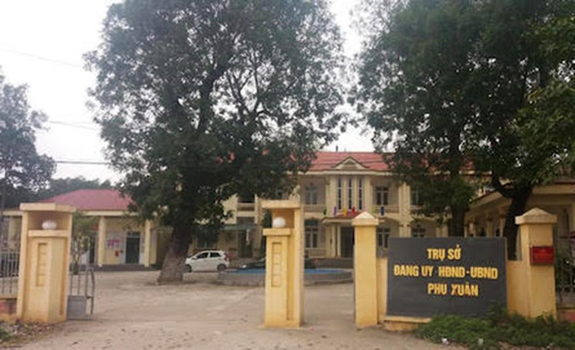 Trụ sở Đảng uỷ, UBND xã Phú Xuân nơi ông Thuỷ và ông Mậu công tác trước khi bị bắt