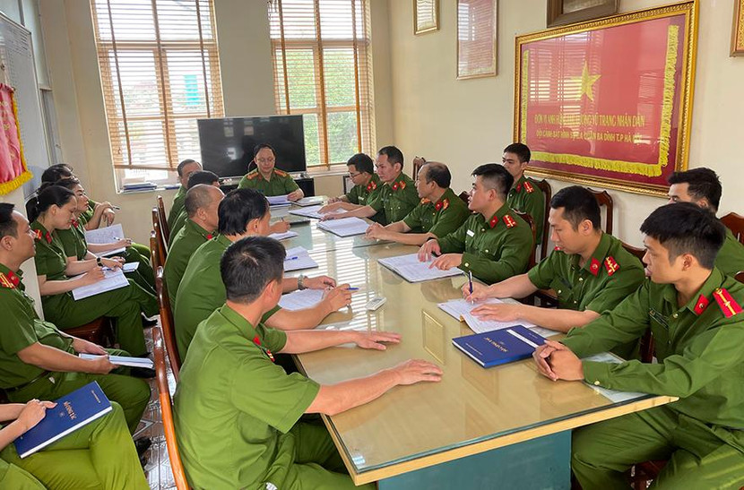 Lực lượng CSHS CAQ Ba Đình họp triển khai các phương án, kế hoạch triệt phá chuyên án