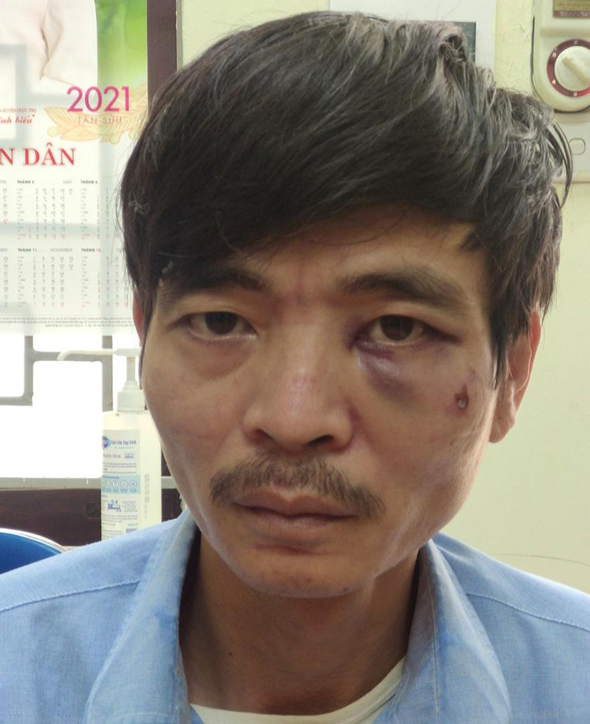 Phạm Anh Hào tại cơ quan công an