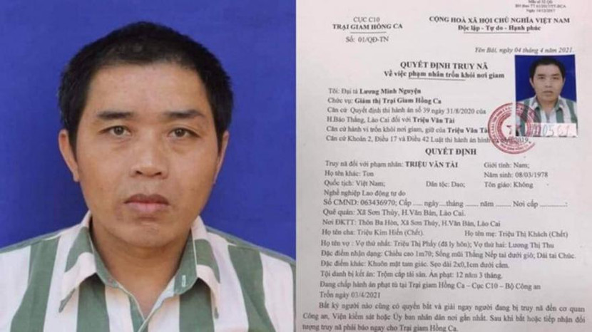 Cơ quan Công an phối hợp với lực lượng chức năng truy bắt gắt gao bị án Triệu Văn Tài sau khi trốn trại