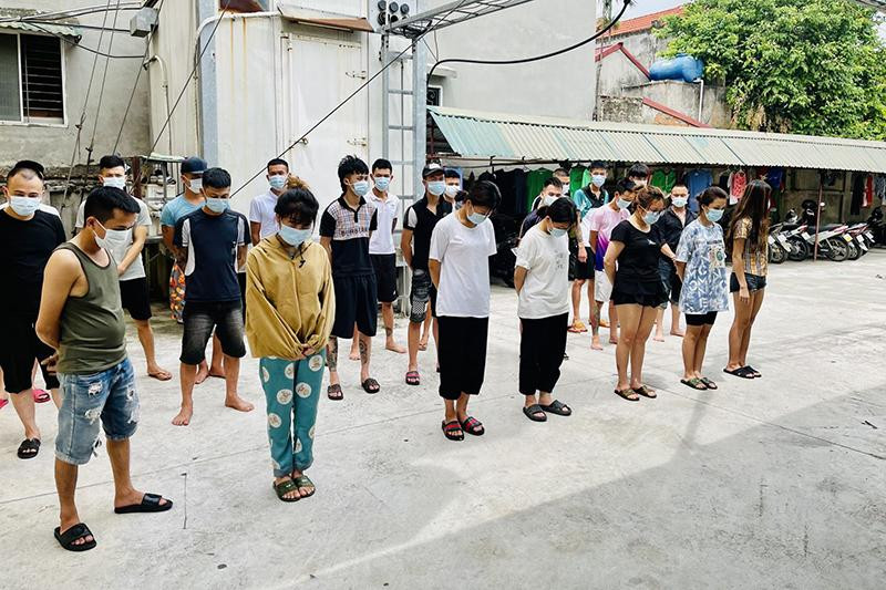 23 đối tượng tụ tập nhau tại quán Karaoke Kang Nam sử dụng trái phép chất ma tuý "bay lắc" chúc mừng sinh nhật không tuân thủ quy định phòng, chống dịch Covid-19