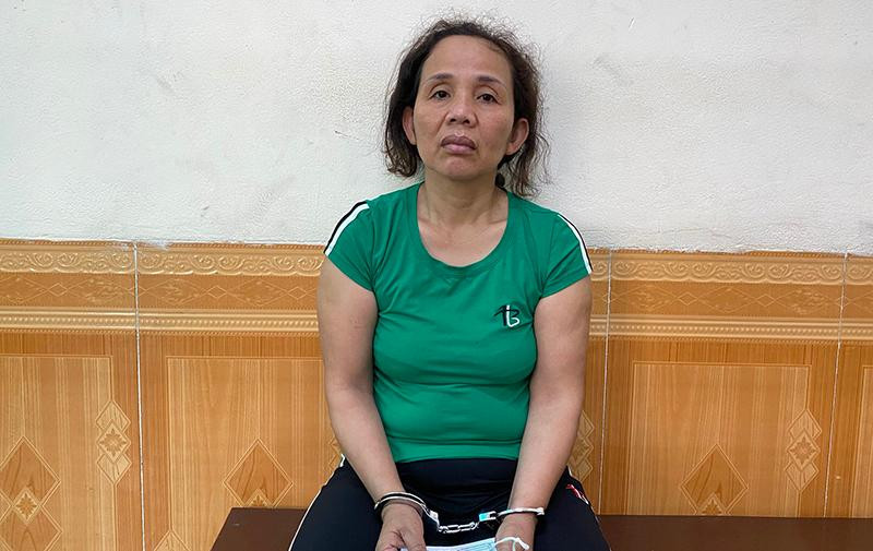 Đối tượng Trần Thi Thu Hà tại cơ quan Công an