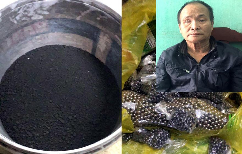 Vi Văn Nhớ cùng tang vật Vi Văn Nhớ cùng tang vật