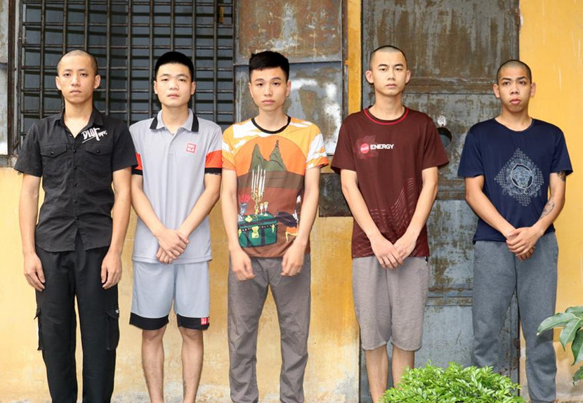 Nhóm đối tượng bị tạm giữ về hành vi tổ chức sử dụng trái pháp chất ma tuý