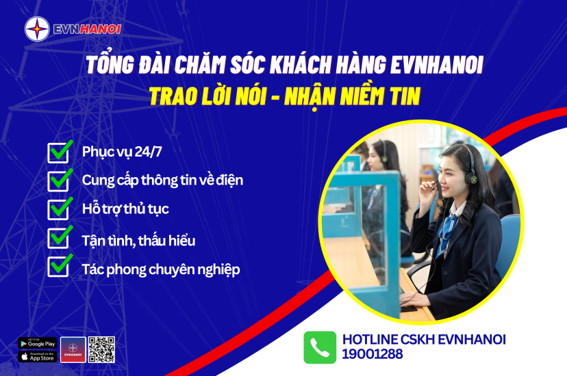 Tổng đài chăm sóc khách hàng EVNHANOI 19001288 Tổng đài chăm sóc khách hàng EVNHANOI 19001288