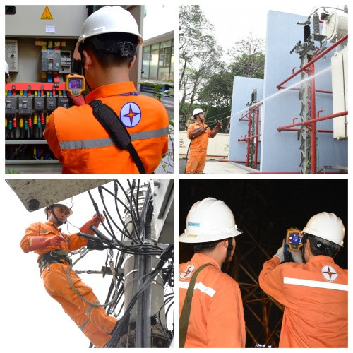Công nhân EVNHANOI duy trì kiểm tra, bảo dưỡng, vệ sinh và vận hành lưới điện, thiết bị điện 24/7 Công nhân EVNHANOI duy trì kiểm tra, bảo dưỡng, vệ sinh và vận hành lưới điện, thiết bị điện 24/7