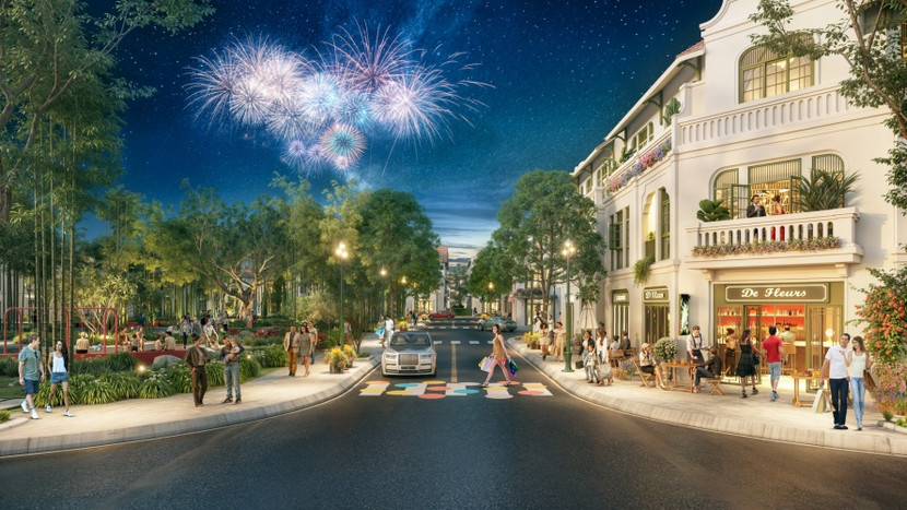 Nhà phố Kim Ngân 2 vừa ra mắt hưởng trọn lợi thế thương mại từ quảng trường trống Đọi Tam. (Ảnh: Ánh Dương)