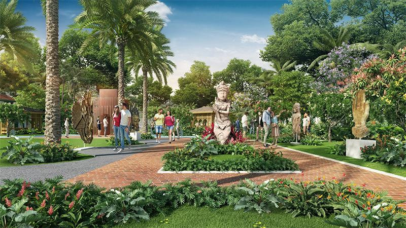 Dấu ấn văn hóa Champa sẽ được hòa quyện tinh tế với ngôn ngữ kiến trúc Đông Dương tại Sunneva Island. (Ảnh phối cảnh minh họa) Dấu ấn văn hóa Champa sẽ được hòa quyện tinh tế với ngôn ngữ kiến trúc Đông Dương tại Sunneva Island. (Ảnh phối cảnh minh họa)