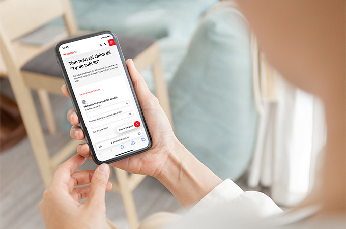 Công cụ “Tính toán tài chính” được Prudential Việt Nam đặc biệt phát triển. Nguồn: Prudential Việt Nam.
