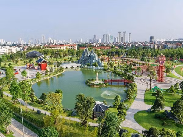 Công viên Nhật Bản Zen Park - một trong ba công viên liên hoàn có tổng diện tích lên tới 16ha - rất nổi tiếng tại Vinhomes Smart City